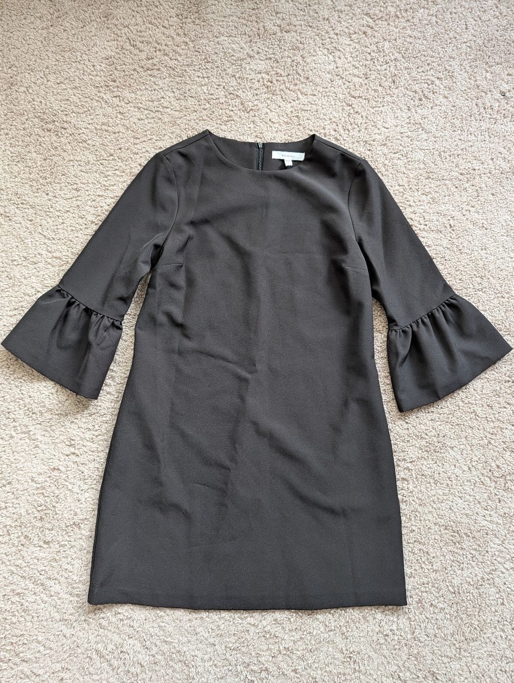 Wren & Willa Womens Black Amberlyn Ruffle Sleeve Sheath Mini Dress NWT Medium - Picture 3 of 13
